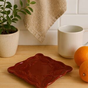 Red Decorative Ceramic Plate